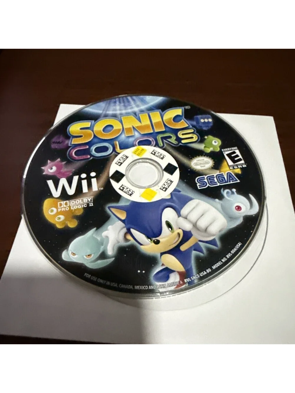 Sonic Colors Wii Working Disc Only